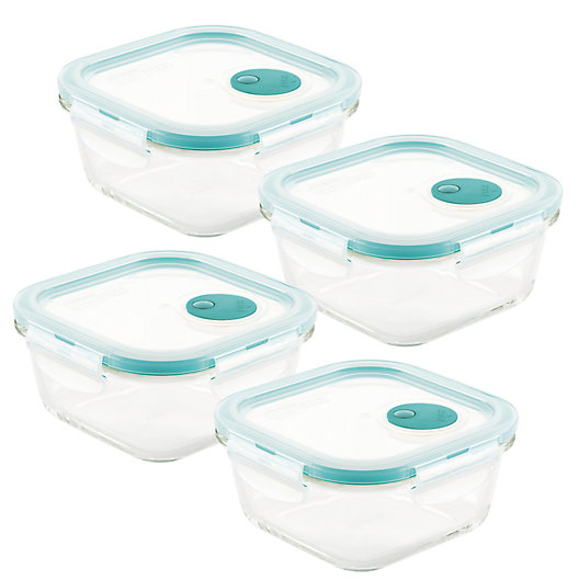 Alternate image 1 for Lock and Lock Purely Better 4-Pack Vented Glass Food Storage Containers