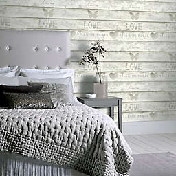Arthouse Shabby Chic Wood Wallpaper in Neutral