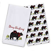 Black Bear Merry Christmas Tea Towel Set