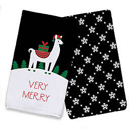 Merry Llama Christmas Tea Towel Set