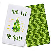 Too Lit Christmas Tree Tea Towel Set