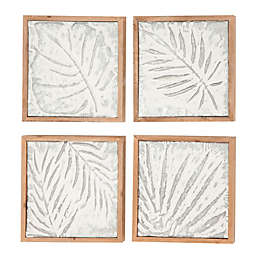 Ridge Road Décor Fossil Leaf Prints in Wood Frame (Set of 4)