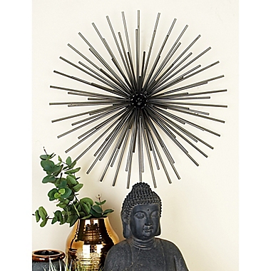 Ridge Road Décor 3D Orb Sculpture Metal Wall Décor in Black (Set of 3). View a larger version of this product image.