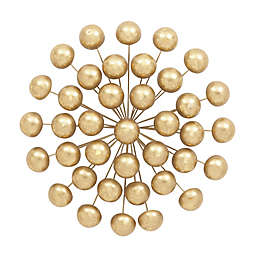 Ridge Road Decor 3D Round 24-Inch Metal Wall Décor in Gold
