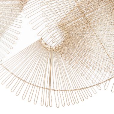 Ridge Road Décor Abstract Layered Semi Circle 54-Inch x 36-Inch Metal Wall Decor in Gold. View a larger version of this product image.