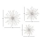 Alternate image 2 for Ridge Road D&eacute;cor 3-Piece 3D Starburst Sculptures with Crystals Metal Wall D&eacute;cor