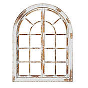 Ridge Road D&eacute;cor Wooden Decorative Arch Window Wall Decor in Distressed White