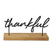 Style Me Pretty 8-Inch &quot;Thankful&quot; Tabletop Sign in Black/Brown