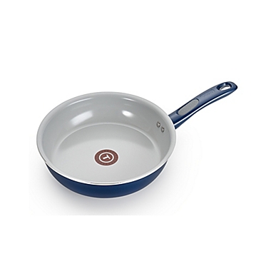 T-fal&reg; Pure Cook Ceramic Nonstick 9.5-Inch Aluminum Fry Pan in Blue. View a larger version of this product image.