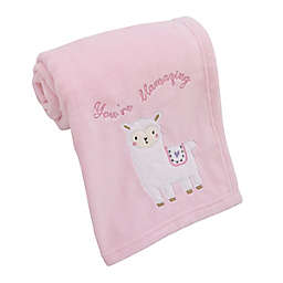 Little Love by NoJo® Sweet Llama and Butterflies Baby Blanket in Pink