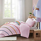 Alternate image 1 for Mi Zone Juniper Rainbow 3-Piece Twin/Twin XL omforter Set With Pompom Trim in Pink