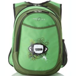 Obersee Preschool All-in-One Backpack for Kids with Insulated Cooler in Green Football