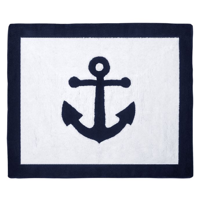 Sweet Jojo Designs® Sailor Accent Rug in Navy Blue/White ...