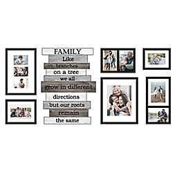 WallVerbs™ 7-Piece Stacked Words II Frame Set in Black