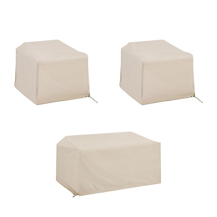 Crosley 3pc Furniture Cover Set, Loveseat and Two Chairs, Tan