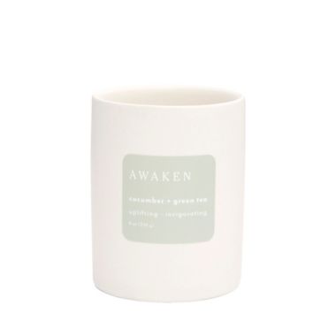 Cucumber + Green Tea Scented 9 oz. Ceramic Candle. View a larger version of this product image.