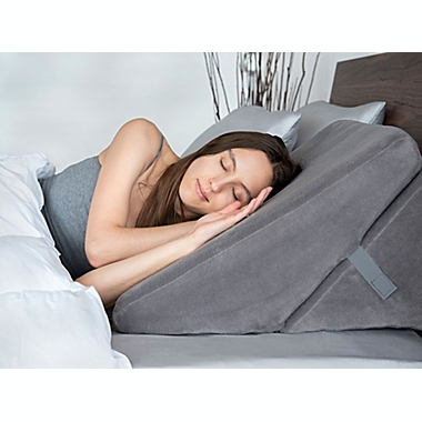 Perfect Position Memory Foam Wedge Pillow in Grey. View a larger version of this product image.