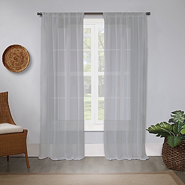 Bristol 84-Inch Rod Pocket Light Filtering Window Curtain Panel in Fog Grey (Single). View a larger version of this product image.