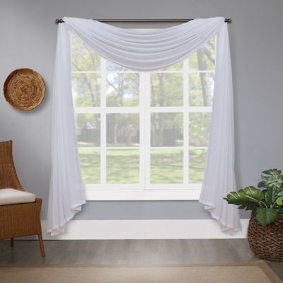 Bristol Semi-Sheer Window Scarf in White (Single)