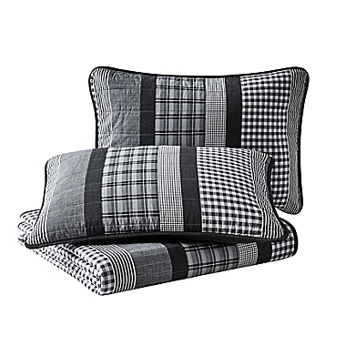 Nautica&reg; Gulf Shores Twin Quilt Set in Charcoal. View a larger version of this product image.
