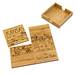 Totally Bamboo Kansas Puzzle 5-Piece Coaster Set
