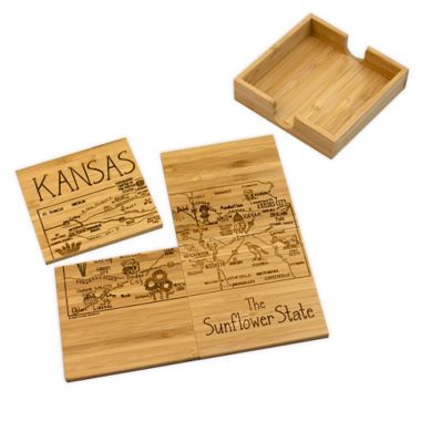 Totally Bamboo Kansas Puzzle 5-Piece Coaster Set. View a larger version of this product image.