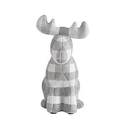 Elements Plaid Deer Bookend in White/Grey