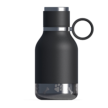 ASOBU Stainless Steel Dog Bowl Water Bottle in Black. View a larger version of this product image.