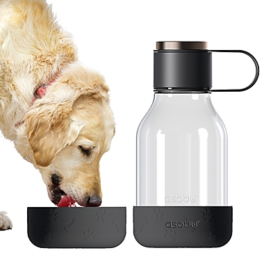 ASOBU Tritan Dog Bowl Water Bottle in Black. View a larger version of this product image.