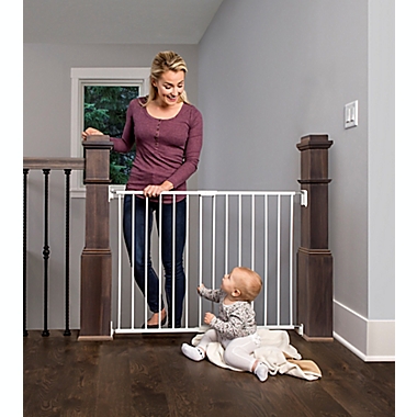 Regalo Top Of Stair Baby Gate In White Bed Bath And Beyond Canada - Regalo Baby Gate Wall Mount Bracket