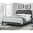 Alternate image 1 for Regal King Velvet Upholstered Panel Bed in Dark Grey