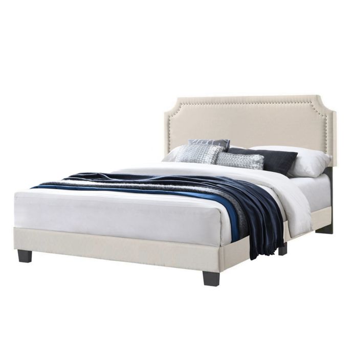 Regal Velvet Upholstered Panel Bed Bed Bath Beyond
