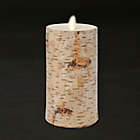 Alternate image 4 for Luminara&reg; Birch 6-Inch Real-Flame Effect Pillar Candle in Brown