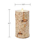 Alternate image 5 for Luminara&reg; Birch 6-Inch Real-Flame Effect Pillar Candle in Brown
