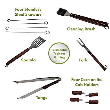 Cuisinart&reg; 13-Piece Wooden Grill Tool Set. View a larger version of this product image.