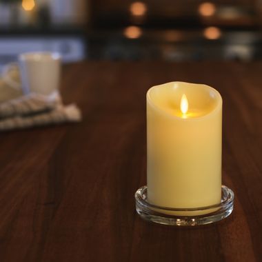 Luminara&reg; Candles Real-Flame Effect 5-Inch Pillar Candle in Ivory. View a larger version of this product image.