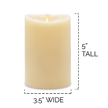 Luminara&reg; Candles Real-Flame Effect 5-Inch Pillar Candle in Ivory. View a larger version of this product image.