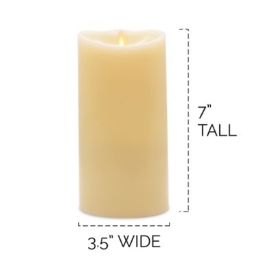 Luminara&reg; Candles Real-Flame Effect 7-Inch Pillar Candle in Ivory. View a larger version of this product image.