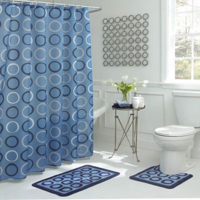Terrell Geometric 15-Piece Bath Bundle Set in Blue
