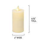 Alternate image 4 for Luminara&reg; Real-Flame Effect Slim Pillar Candle in Ivory (Set of 3)