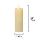 Alternate image 3 for Luminara&reg; Real-Flame Effect Slim Pillar Candle in Ivory (Set of 3)