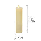 Alternate image 2 for Luminara&reg; Real-Flame Effect Slim Pillar Candle in Ivory (Set of 3)