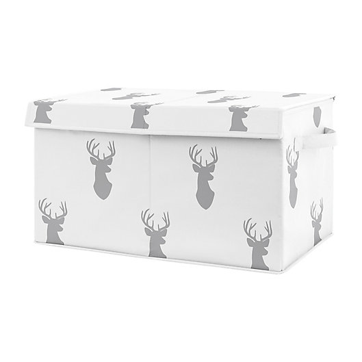 Alternate image 1 for Sweet Jojo Designs Woodland Deer Toy Bin in Grey/White