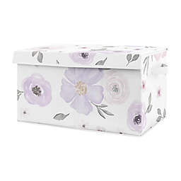 Sweet Jojo Designs Floral Toy Bin in Purple/Grey