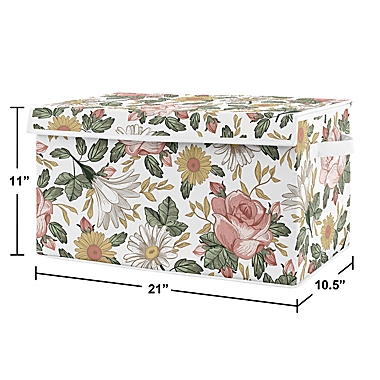 Sweet Jojo Designs Vintage Floral Toy Bin in Pink/Green. View a larger version of this product image.