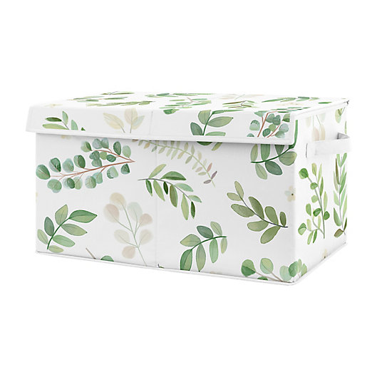 Alternate image 1 for Sweet Jojo Designs Botanical Leaf Toy Bin in Green/White