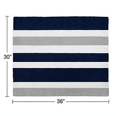 Sweet Jojo Designs Navy and Grey Stripe Accent Rug. View a larger version of this product image.
