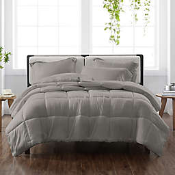 Cannon® Heritage Solid 3-Piece Reversible Full/Queen Comforter Set in Grey