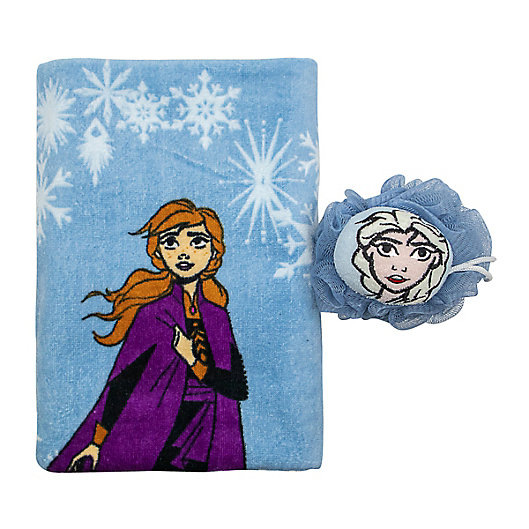 Alternate image 1 for Frozen Bath Towl and Loofah Set in Blue