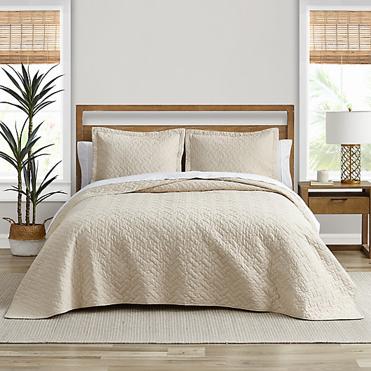 Alternate image 1 for Tommy Bahama® Solid Raffia 2-Piece Twin Quilt Set in Dune